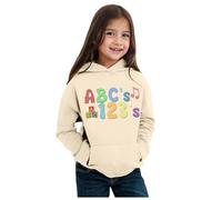Enfants garçons filles automne hiver saison maternelle lettre imprimée à manches longues sweat à capuche chaud et confortable hauts vêtements pour enfants Blouse Longue Fille (Light Yellow, 3-4 Years)