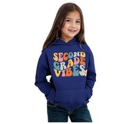 Enfants garçons Filles Automne Hiver Saison Scolaire Maternelle Lettre imprimée à Manches Longues Sweat à Capuche Chaud et Confortable Hauts vêtements pour Enfants Coton Fille (Blue, 18-24 Months)