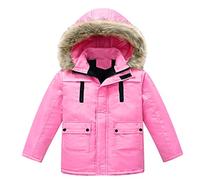 Enfants garçons Filles Hiver épaissir Manteau avec Poche à Capuche Veste Enfant en Bas âge Coupe-Vent Fermeture éclair épais vêtements d'extérieur Chauds (11-12 Years)