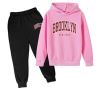 Enfants Garçons Filles Survêtement Costumes Fille Mode Vêtements Enfant Costume Street Dance Outfit Sport d'Entraînement Décontracté Sweat Capuche et Bas de Jogging Cadeau 7-16 Ans