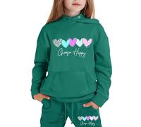Enfants Garçons Filles Survêtement Encapuchonné Crop Top Bottom Sweat Capuche et Bas de Jogging Ensemble Fille 2 Pièces Automne Hiver Costume Joggers Combinaison Cadeau 7-16 Ans
