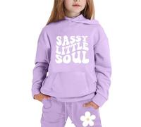 Enfants Garçons Filles Survêtement Pantalon et Sweats Haut 2 Pièce Sweat Capuche Legging Sport Ensemble de Fille d'Entraînement Décontracté Street Dancewear Cadeau Ado 3-14 Ans