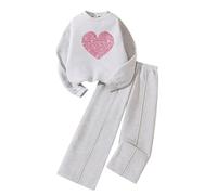 Enfants Garçons Filles Survêtement Sweatshirt+Pantalon de Sport Imprimer Zippé Top Sweat Capuche Bottom Ensemble Fille 2 Pièces Jogging Fitness Yoga Streetwear Enfant pour 3-15 Ans