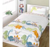 Rapport Home Parure de lit enfant avec housse de couette à motif dinosaure naturel 135 x 200 cm