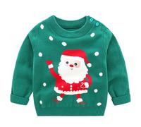 Enfants Garçons Pull de Noël Hivertricoté Sweat Pull-over Filles Manche Longue Renne Sweat-Shirt Sapin de NoëL Imprimer Arrêtez-Vous Enfant Noël Tenues Vert 5-6 Ans