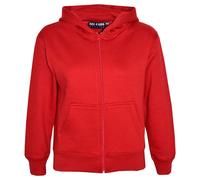Enfants Garçons Unisexe Uni Polaire Rouge Capuche Fermeture Éclair Style An 2-13