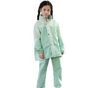 Enfants Imperméable Garçon Fille Combinaison de Pluie Léger Ensemble Pluie à Réfléchissant Pantalon et Veste Zip Boutons à Capuche Pliante Costume 2 Pièces pour Écoles Camping