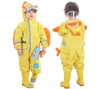 Enfants Imperméable - Garçons Filles Combinaison de Pluie Manteau de Pluie Motif de Dessin Animé Mignon Veste de Pluie Légère Onesie Vêtements de Pluie 2-8 Ans