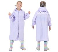 Enfants Imperméables Fille Poncho de Pluie Manteaux Transparente Veste à Capuche Réutilisable Cape Vêtements Léger Vestes Dessin Animé Sans Motif Simple Conception