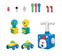 Enfants Inertia Ballon Voiture Jouet,Power Voiture de Lancement propulsée par Ballon avec 12 Ballons Educational Science Toy Cadeaux pour Enfants Garçons Filles (A)
