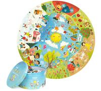 Boppi Puzzle Rond de 150 pièces en Carton 100% recyclé - pour Enfants de 5 à 8 Ans - 58 cm de diamètre - Jouets pour Filles et garçons