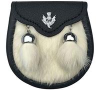 ENFANTS Kilt Blanc/enfant de chardon de bourse Cuir/bébé Sporrans