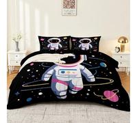 Enfants Literie 140 x 200 cm, Filles Ensemble de Literie, Espace Planète Univers Housse de Couette, Dessin Animé Multicolore Ensemble de Literie Décoratif Microfibre