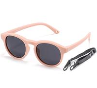 Enfants Lunettes de Soleil Polarisées avc Bande pour Bébé Garçons et Filles 0 à 3 ans, Nourrisson Chic Lunettes de Soleil Incassables UV400 Protection Verre Léger Flexible Cadre Lunettes de Soleil