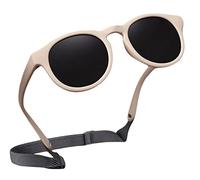 Enfants Lunettes de Soleil Polarisées avc Bande pour Bébé Garçons et Filles 0 à 3 ans, Nourrisson Chic Lunettes de Soleil Incassables UV400 Protection Verre Léger Flexible Cadre Lunettes de Soleil