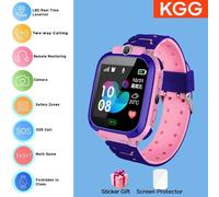 Enfants Montre Intelligente 4G Carte Sim 2G Internet Sos Lbs Localisation Appel Enfant Montre Intelligente Caméra Étanche Montre Téléphone Pour Garçons Filles.Q12Pink.