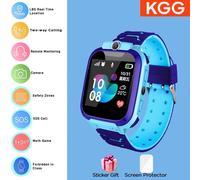 Enfants Montre Intelligente Téléphone 4G Carte Sim 2G Internet Sos Lbs Localisation Appel Enfant Montre Intelligente Caméra Étanche Horloge Pour Garçons Filles.Q12Blue.