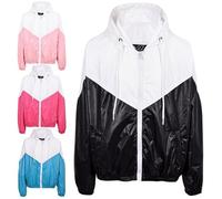 Enfants Moto Biker Coupevent Preuve De Douche Contraste Panneaux Léger Fermeture Éclair Veste Pour Enfants 5-13 Ans 13 ans