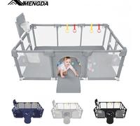 Enfants Parc-MENGDA-Enclos pour bébé-Avec protection des coins, 50 balles, 4 anneaux de traction,4 ventouses-180×120×66cm
