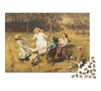 Enfants Playing Puzzles 1000 Pièces Recyclé Oil Painting Senior Puzzles Fête Jeu Accessoires Idée de Cadeau Parfaite for Famille and Friends Anniversaires 52x38cm/1000pcs