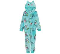 Enfants Pokémon Combinaison Filles Garçons Déguisement Tout en Un avec Robe Capuche Pyjama à Capuche 3D en Polaire Vêtement de Détente Zippé, 5-6 ans