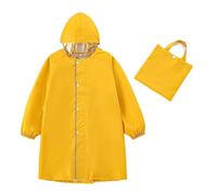 Enfants Poncho de Pluie Fermeture éclair Manteaux ImperméAbles Garçons Résistant Combinaison de Pluie avec Housse de Sac D'école Filles Cape de Pluie Veste de Pluie Jaune 10-12 Ans