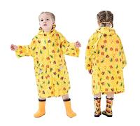 Enfants Poncho de Pluie, ImperméAble pour Filles Garçons Réutilisable Vestes et Manteaux Imperméables avec Poche Fermeture éclair Vêtements et Pluie Voiture Jaune 6-8 Ans