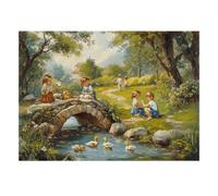 Enfants Pont Canards 1000pcs Mini Puzzle pour Famille Difficile | 52x38cm Carton Décor Salon Structure Durable Cadeau Anniversaire Soulagement Anxiété