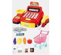 Enfants Pretend Jouets Simulation Caisse enregistreuse Caisse Panier Jeux de rôle Game Set Pealer1881 Rouge G