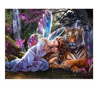 Enfants Puzzles 1000 Pieces Fée Papillon Et Tigre Adultes en Bois Puzzle Classique Créatif Jeu Puzzles Art Jouet Puzzles30j332Y（75 * 50cm）