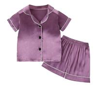 Enfants Pyjama Ensembles 2 Pcs Court Enfant Fille Manches Courte Tops et Short Ensemble T-Shirt Vêtements Ado té Coton Pièces Pyjashort Set pour Tout-Petit Bébé