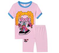 Enfants Pyjama Ensembles 2 Pcs Ensemble Deux pièces Manche Courte Top Short Vêtement Enfant Fille Taille 7-14 Ans Vêtements et Ado té Coton T-Shirt Crop pour 2-10