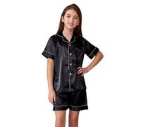 Enfants Pyjama Ensembles 2 Pcs Ensemble Deux pièces Tops Col Rond+Shorts Imprimé Vêtement Enfant Fille Taille 7-14 Ans Unisexe Confortable et Doux Bébé Coton Cadeau Ado