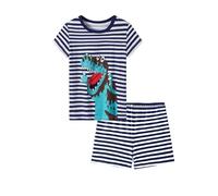 Enfants Pyjama Ensembles 2 Pcs Ensemble Deux pièces Tops Col Rond+Shorts Imprimé vêtements d'été Manches Courtes Enfant Fille et Ado té Coton Bébé pour de 7 12 Ans