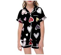 Enfants Pyjama Ensembles 2 Pcs Ensemble Kawaii Unisexe Confortable et Doux Boutons Short Pièces Pyjashort Manches Courtes imprimé Mignon Four Seasons