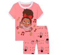 Enfants Pyjama Ensembles 2 Pcs Ensemble T-Shirt et Short Manches Courtes avec Haut Coton Mignonne Dinosaure Bébé imprimé Mignon Pièces Pyjashort té Set Ado Fille
