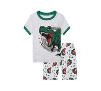 Enfants Pyjama Ensembles 2 Pcs Ensemble T-Shirt et Short Manches Courtes avec Haut Coton Mignonne Dinosaure Bébé imprimé Mignon Pièces Pyjashort té Set Ado Fille