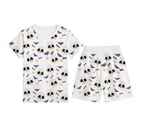 Enfants Pyjama Ensembles 2 Pcs Ensemble T-Shirt et Short Tops Col Rond+Shorts Imprimé Vêtement Enfant Fille Taille 7-14 Ans Manches Courtes té Coton Bébé pour de 7 12