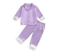 Enfants Pyjama Ensembles 2 Pcs Satin Ensemble Vêtement de Nuit Court Boutons Short Pièces en Soie Boutonné Manches Courtes imprimé Mignon Cadeau Fille Ado