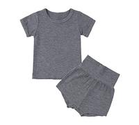 Enfants Pyjama Ensembles 2 Pcs té Loungwear Manches Courtes avec Haut et Short Vêtement Enfant Fille Taille 7-14 Ans Pyjamas Vêtements Casual Ensemble Coton Mignonne Dinosaure Bébé pour 2-10