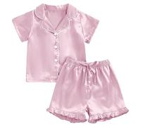 Enfants Pyjamas Ensemble Pyjama Kawaii Deux pièces Manches Courte Tops et Short 2 Pyjashort Enfant Fille Ado pour Le Carnaval la Fête d'halloween