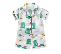 Enfants Pyjamas Ensemble Pyjama Kawaii Satin Loungewear Set Vêtement de Nuit Boutons Short Fashion Mignon Dessin Animé Enfant Fille et Ado pour Tout-Petit Bébé