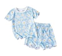 Enfants Pyjamas Ensemble Pyjama Kawaii Satin Loungewear Set Vêtement de Nuit Boutons Short Fashion Mignon Dessin Animé Manches Courtes té Coton Imprimé Four Seasons