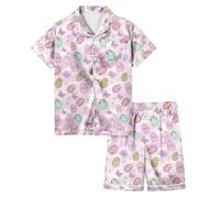 Enfants Pyjamas Ensemble Pyjama Short Fille Manches Courte Tops et Plage T Shirt Enfant Ensembles de imprimés Mignons Coton Mignonne Dinosaure Bébé Vêtement Petite