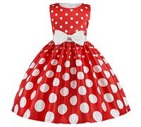 Enfants Robe Filles 1950s Vintage à Pois Rockabilly Swing Robe Années 50 pin-up Audrey Hepburn 50s 60s rétro Robes de soirée Cocktail Anniversaire Fête Mariage