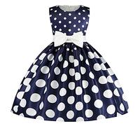 Enfants Robe Filles 1950s Vintage à Pois Rockabilly Swing Robe Années 50 pin-up Audrey Hepburn 50s 60s rétro Robes de soirée Cocktail Anniversaire Fête Mariage