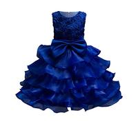 Enfants Robe Filles Anniversaire Longue élégante sans Manches Maille Princesse Robes de Demoiselle d'honneur Mariage Enfants Pull Gilet Fille Grande Taille