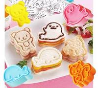 Enfants sandwich cutter 4pcs (petite taille 2 pouces) déjeuner sandwich pain moule Cutter, biscuit Cutter set, pain sandwich maker ours écureuil baleine Seal forme enfants garçon fille