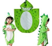 Drcool Enfants Serviette de Bain Robe Enfants Capuche Plage Natation Poncho Dinosaure