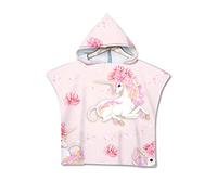 Enfants Serviette de Plage Poncho À Capuchon, Treer 3D Dessin Animé Microfibre Séchage Rapide Sports Bain Robes Peignoir Plage Serviettes de Natation pour Garçon,fille (60 * 60cm,Licorne rose bébé)